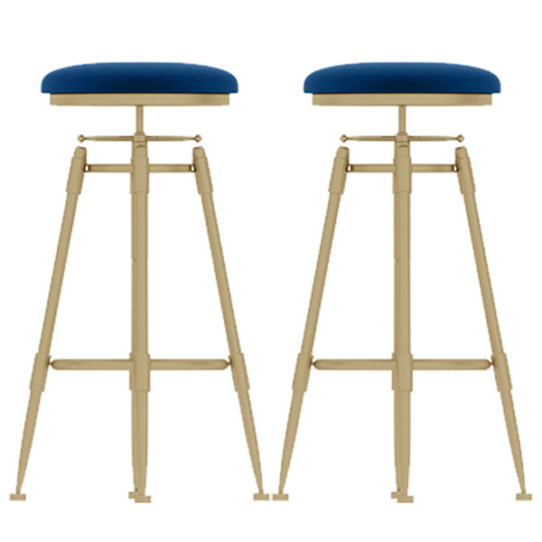 Glam Rotatable Liftable Counter Stool Iron Cashier Bar Stool with Cushion and Pedal