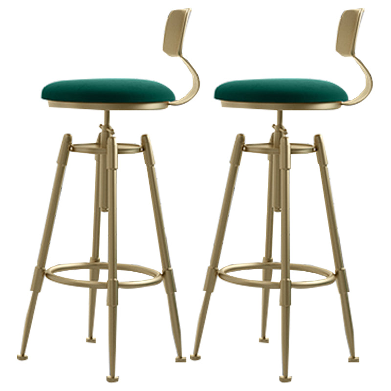 Glam Rotatable Liftable Counter Stool Iron Cashier Bar Stool with Cushion and Pedal