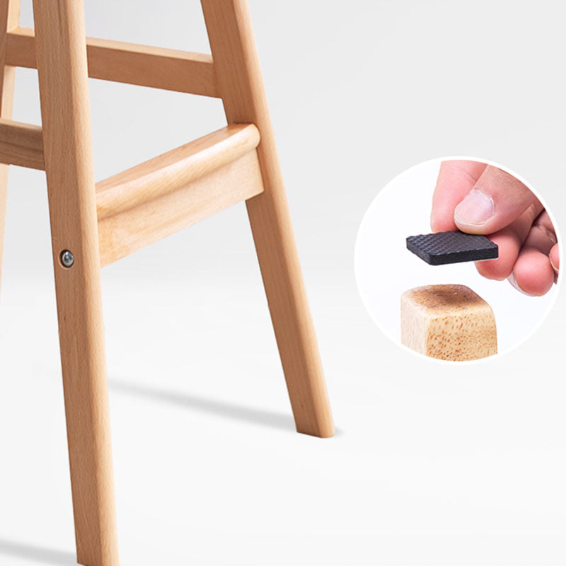 Scandinavian Solid Wood Home 28-inch Stool Matte Finish Footrest Barstool