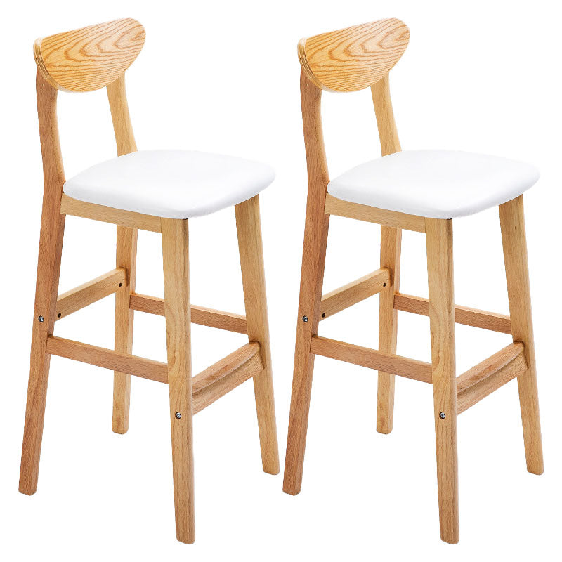 Scandinavian Solid Wood Home 28-inch Stool Matte Finish Footrest Barstool