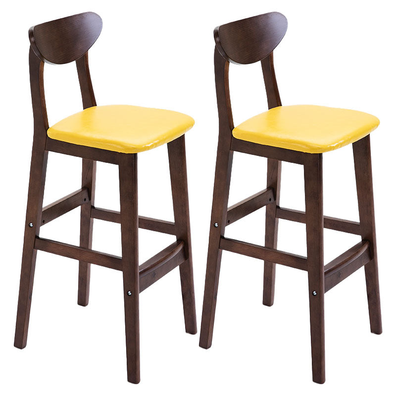 Scandinavian Solid Wood Home 28-inch Stool Matte Finish Footrest Barstool