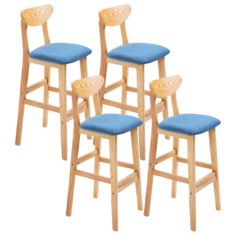 Scandinavian Solid Wood Home 28-inch Stool Matte Finish Footrest Barstool