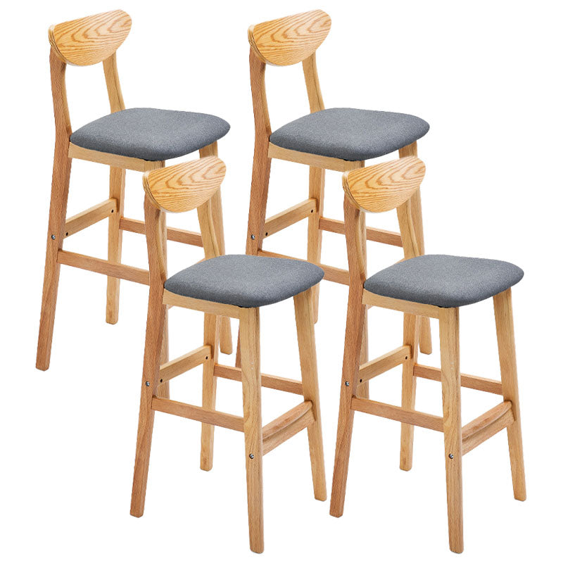 Scandinavian Solid Wood Home 28-inch Stool Matte Finish Footrest Barstool