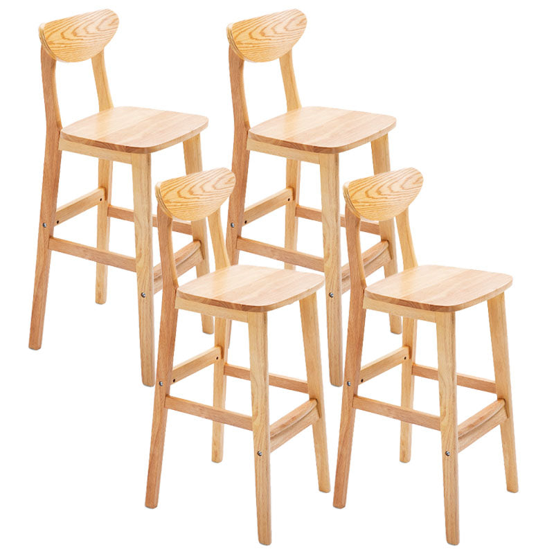 Scandinavian Solid Wood Home 28-inch Stool Matte Finish Footrest Barstool