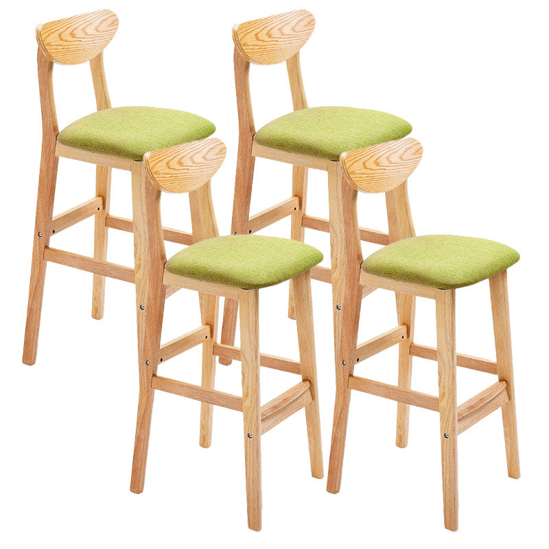 Scandinavian Solid Wood Home 28-inch Stool Matte Finish Footrest Barstool