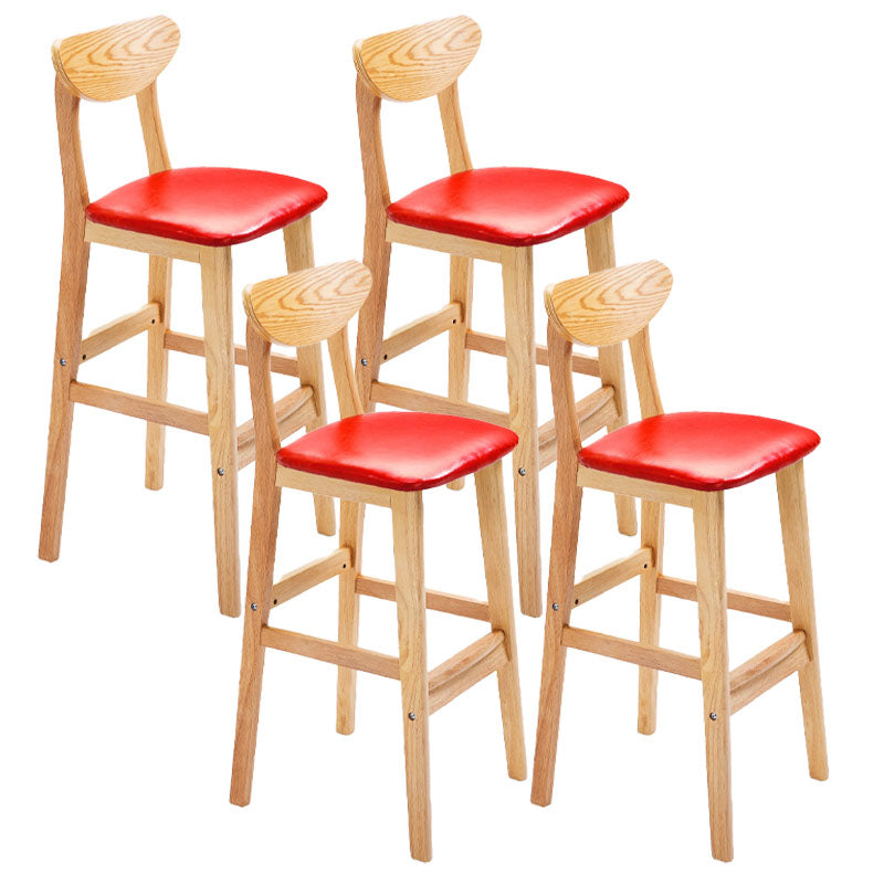Scandinavian Solid Wood Home 28-inch Stool Matte Finish Footrest Barstool