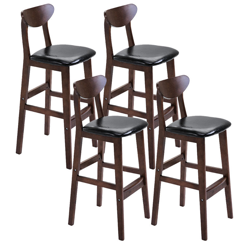 Scandinavian Solid Wood Home 28-inch Stool Matte Finish Footrest Barstool