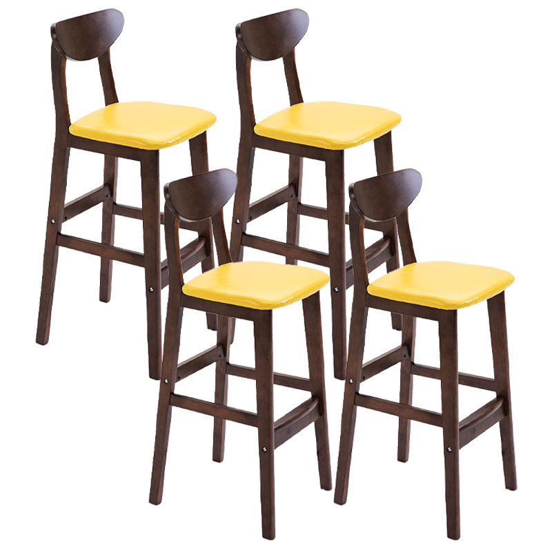 Scandinavian Solid Wood Home 28-inch Stool Matte Finish Footrest Barstool