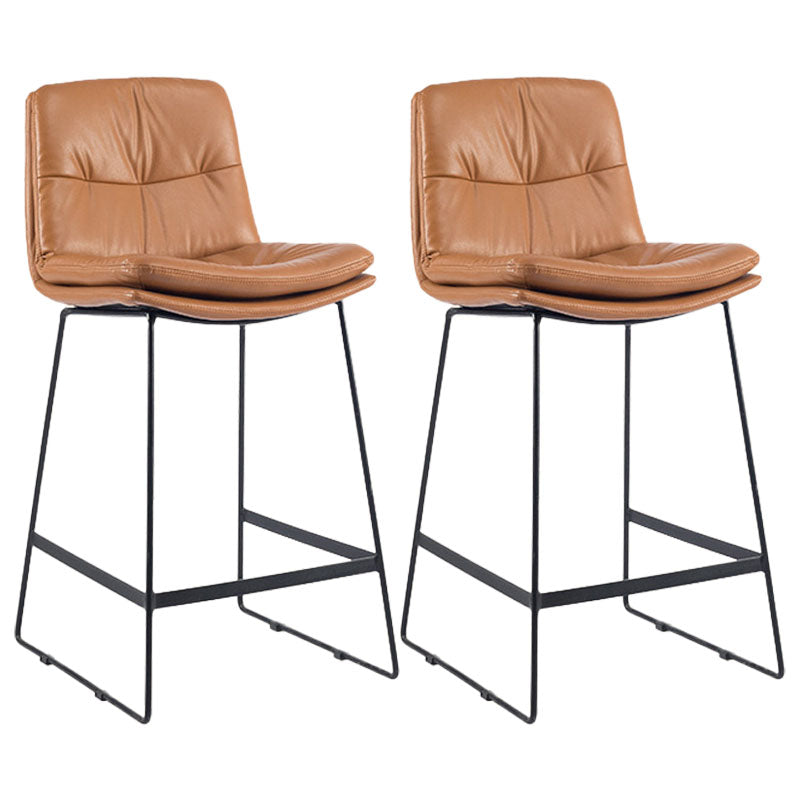 Scandinavian Coffee Shop Footrest Stool Matte Finish Upholstered Barstool