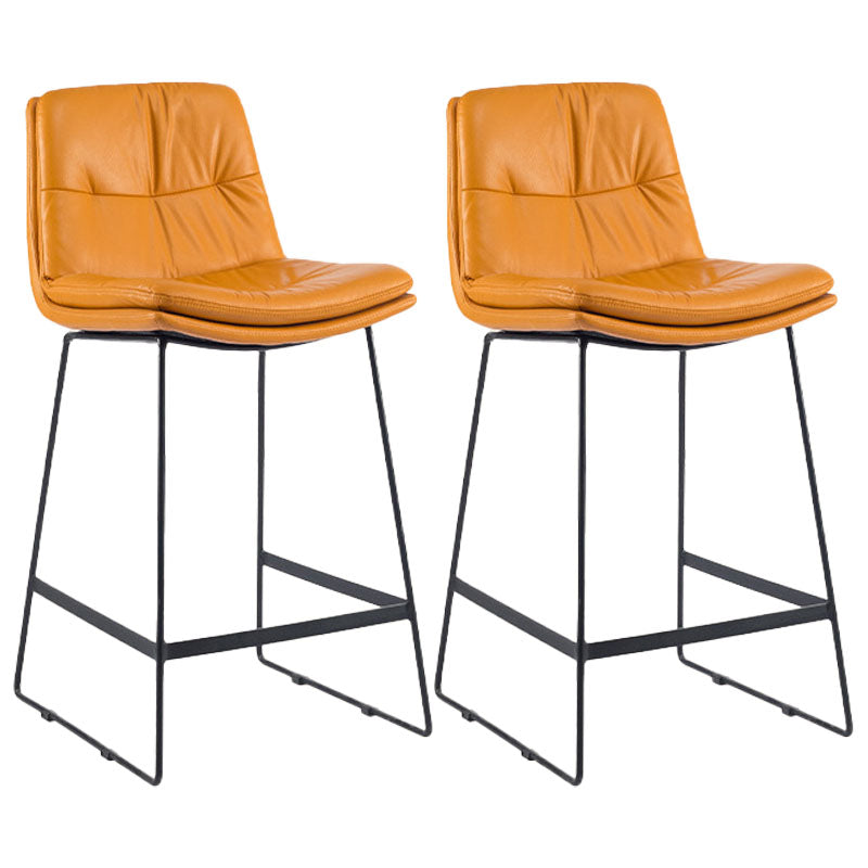 Scandinavian Coffee Shop Footrest Stool Matte Finish Upholstered Barstool