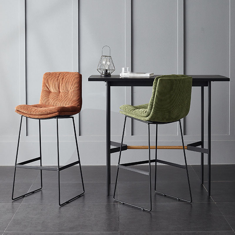 Scandinavian Coffee Shop Footrest Stool Matte Finish Upholstered Barstool