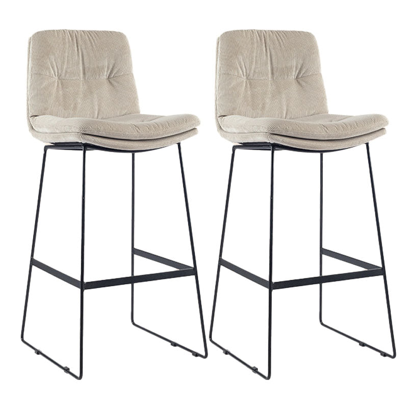 Scandinavian Coffee Shop Footrest Stool Matte Finish Upholstered Barstool