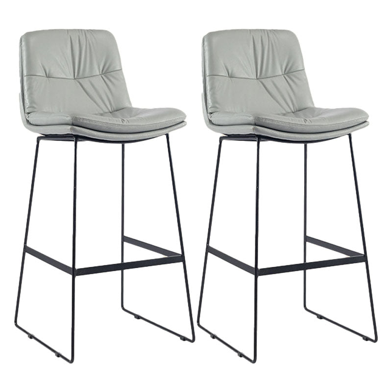 Scandinavian Coffee Shop Footrest Stool Matte Finish Upholstered Barstool