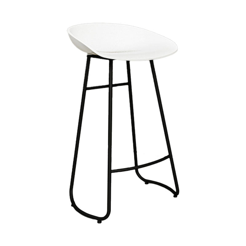 Modern Armless Backrest Counter Stool Iron Cashier Bar Stool with Acrylic Seat and Pedal