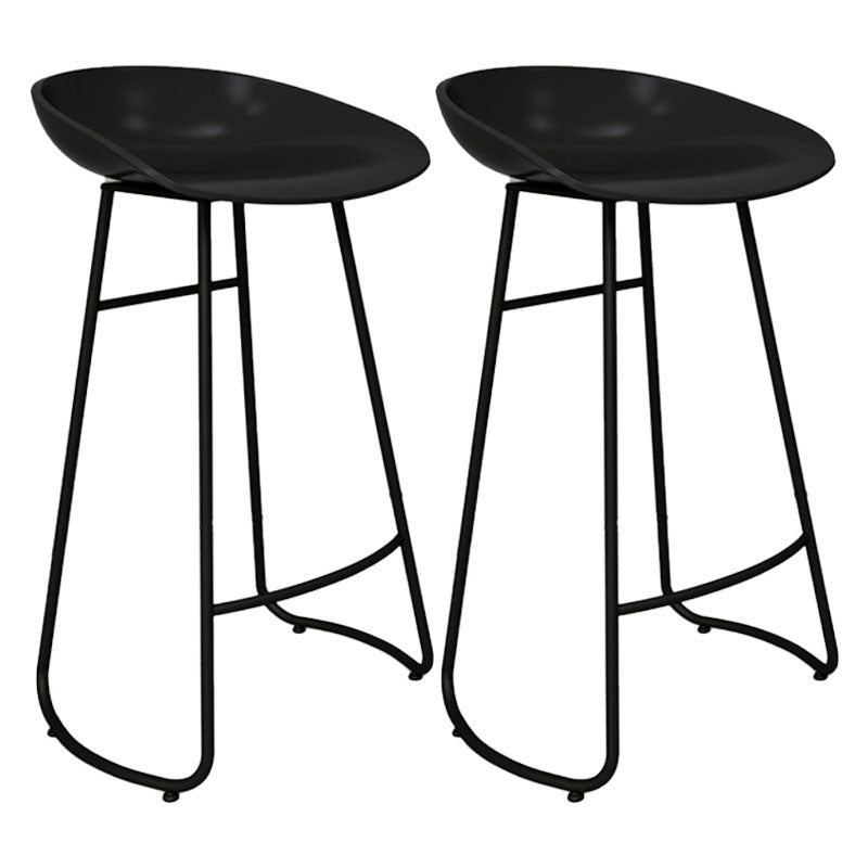 Modern Armless Backrest Counter Stool Iron Cashier Bar Stool with Acrylic Seat and Pedal