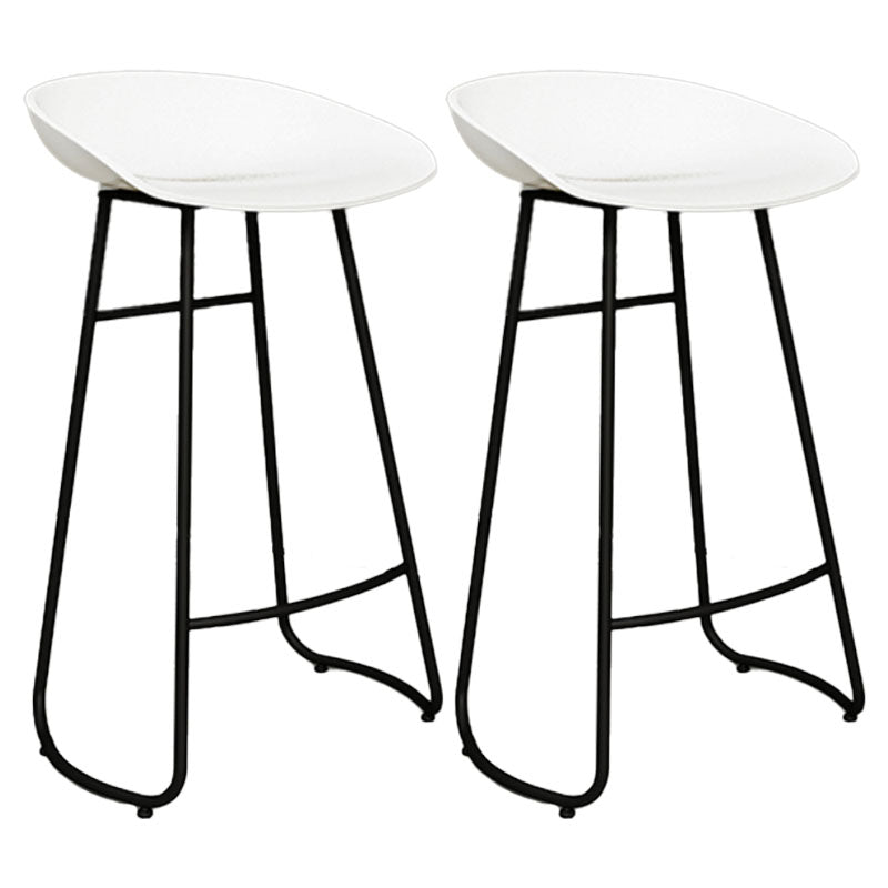 Modern Armless Backrest Counter Stool Iron Cashier Bar Stool with Acrylic Seat and Pedal