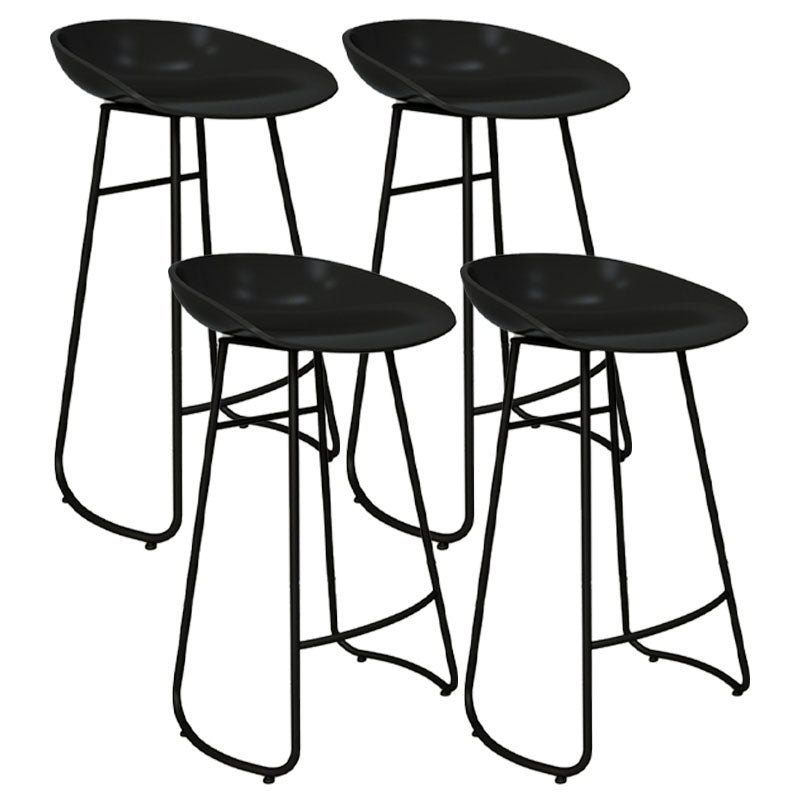 Modern Armless Backrest Counter Stool Iron Cashier Bar Stool with Acrylic Seat and Pedal