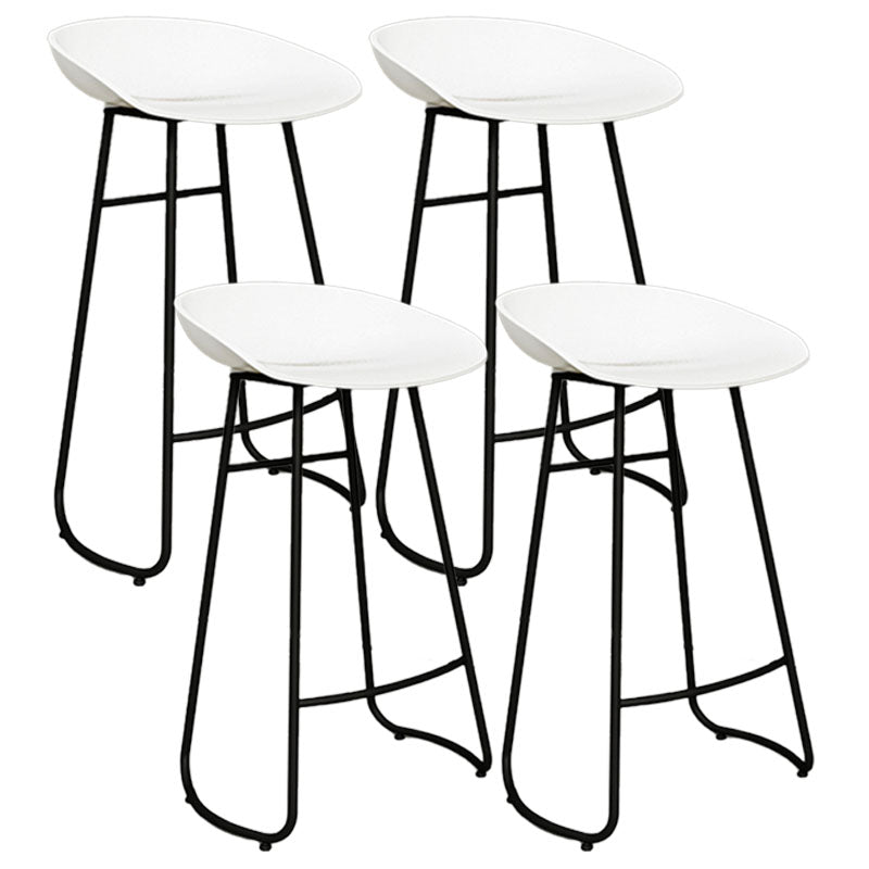 Modern Armless Backrest Counter Stool Iron Cashier Bar Stool with Acrylic Seat and Pedal