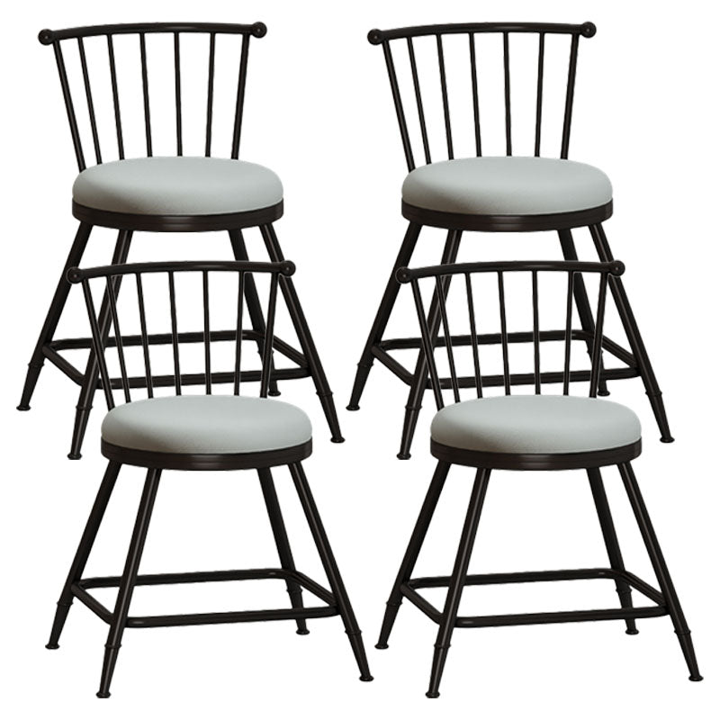 Industrial Armless Backrest Counter Stool Steel Bar Stool with Leather Cushion