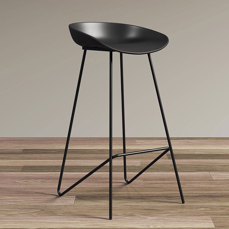 Contemporary Restaurant Footrest Barstool Matte Finish Plastic Stool