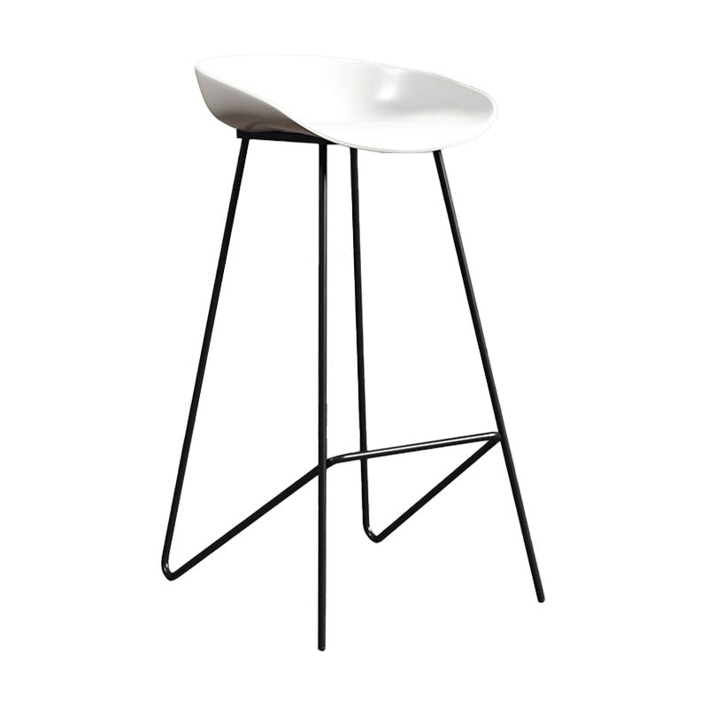 Contemporary Restaurant Footrest Barstool Matte Finish Plastic Stool