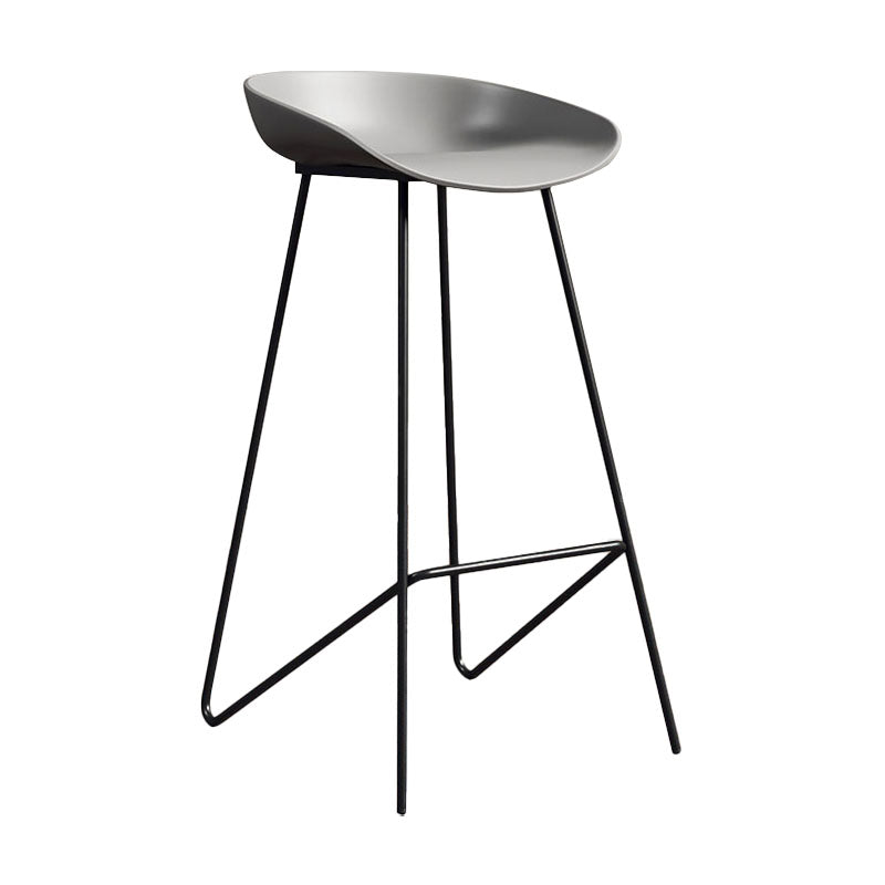 Contemporary Restaurant Footrest Barstool Matte Finish Plastic Stool