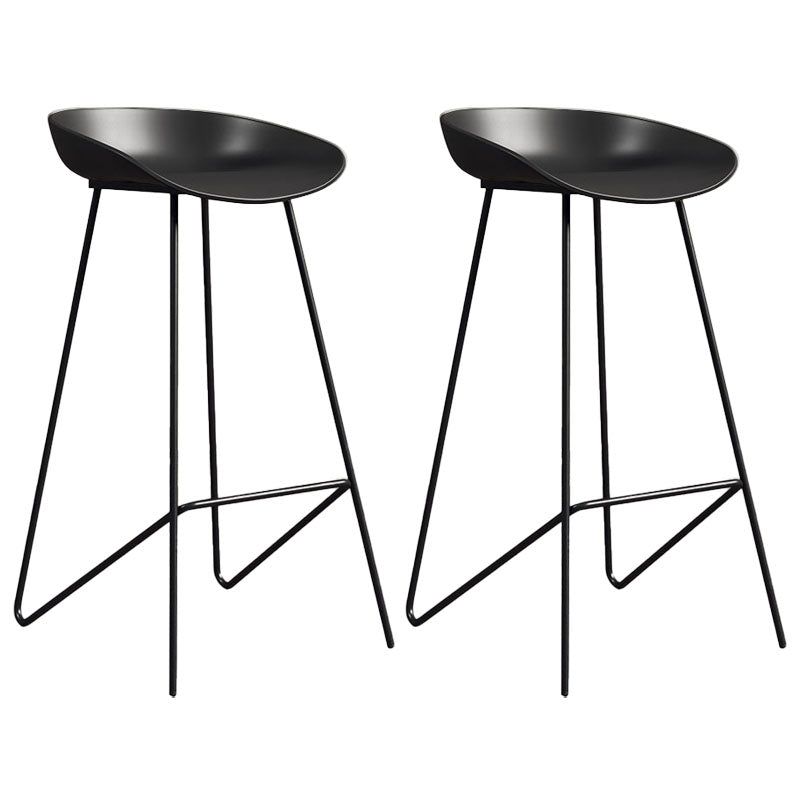 Contemporary Restaurant Footrest Barstool Matte Finish Plastic Stool