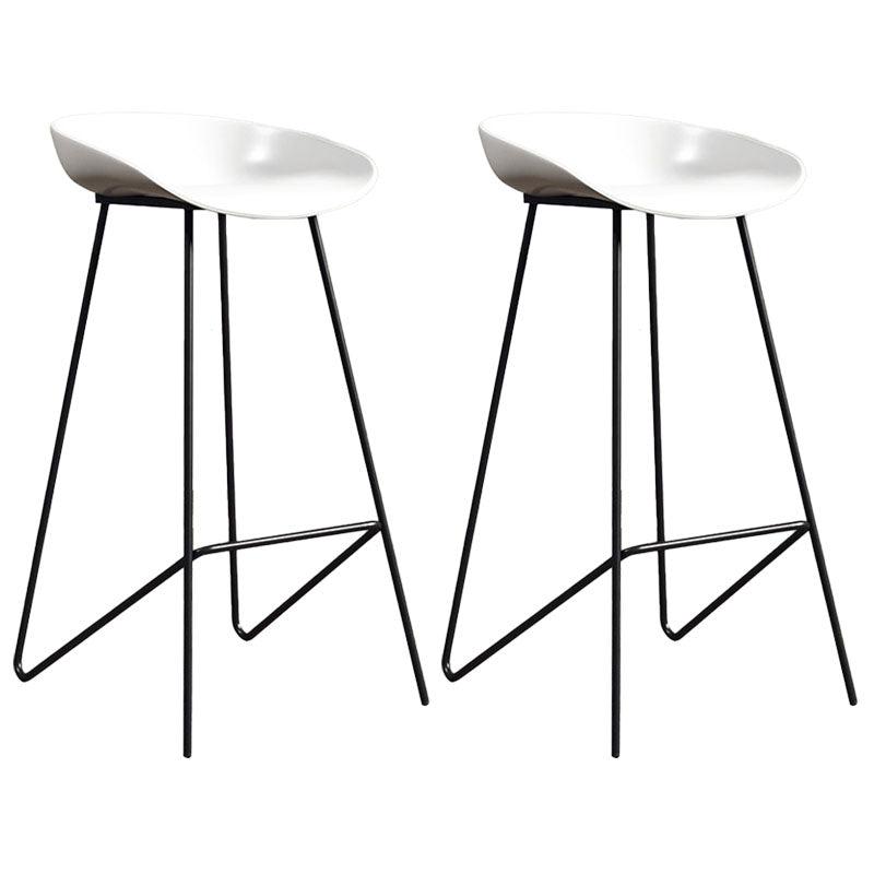 Contemporary Restaurant Footrest Barstool Matte Finish Plastic Stool