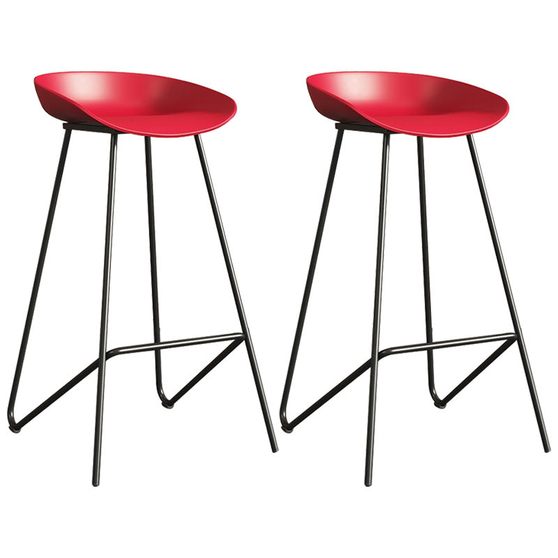 Contemporary Restaurant Footrest Barstool Matte Finish Plastic Stool