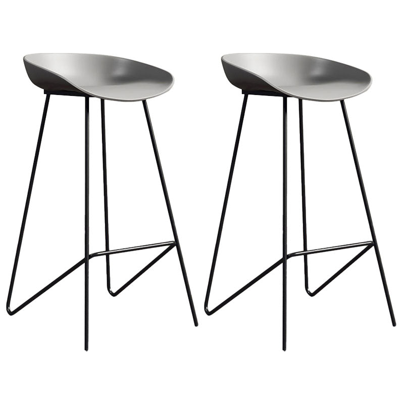 Contemporary Restaurant Footrest Barstool Matte Finish Plastic Stool