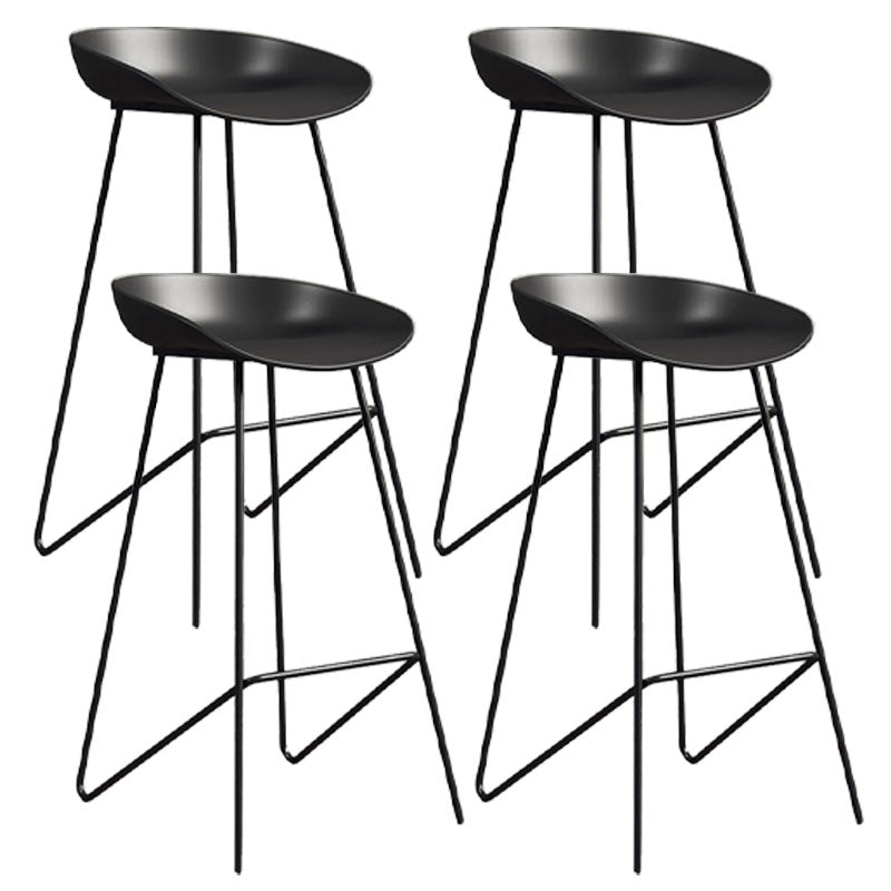 Contemporary Restaurant Footrest Barstool Matte Finish Plastic Stool