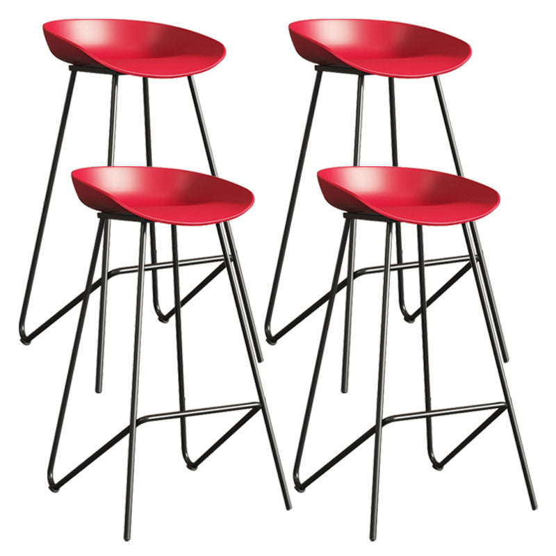 Contemporary Restaurant Footrest Barstool Matte Finish Plastic Stool