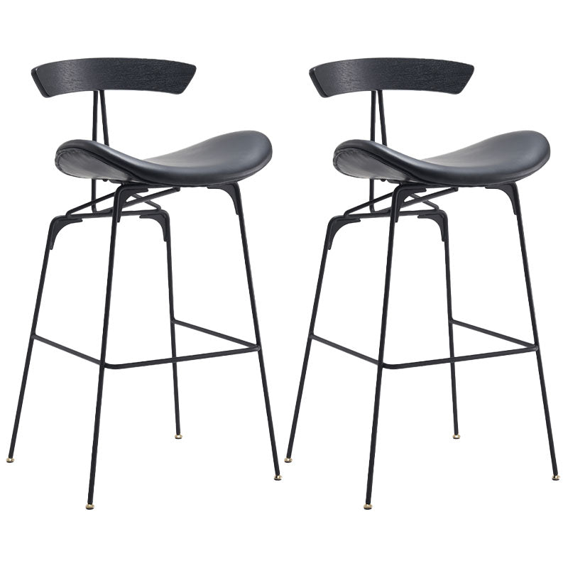Industrial Matte Finish Leather Barstool Footrest Home Stool