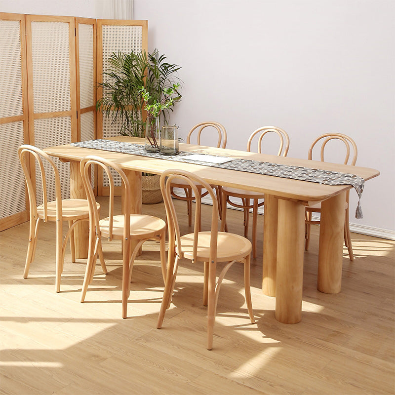 Modern 1/2/3/5/7 Pieces Rectangle Dining Set Solid Wood Dining Table with Chairs