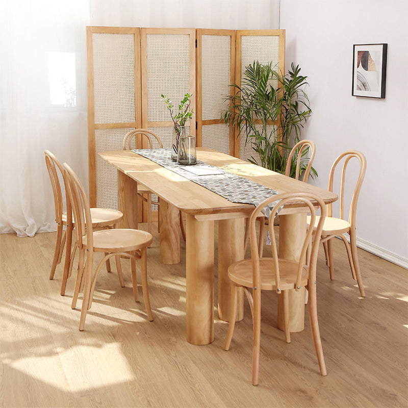 Modern 1/2/3/5/7 Pieces Rectangle Dining Set Solid Wood Dining Table with Chairs