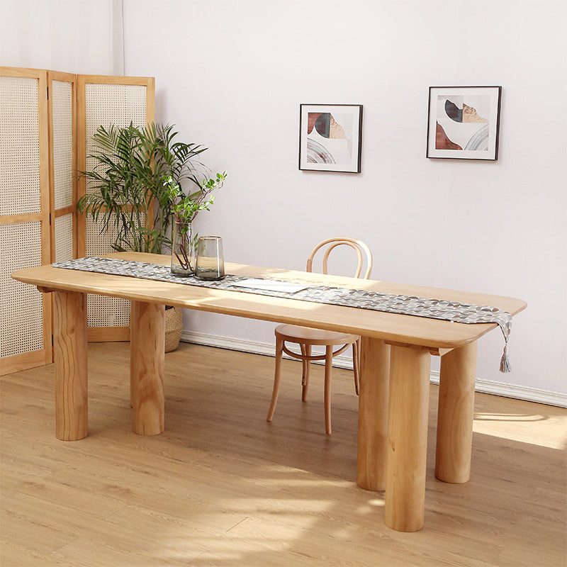 Modern 1/2/3/5/7 Pieces Rectangle Dining Set Solid Wood Dining Table with Chairs