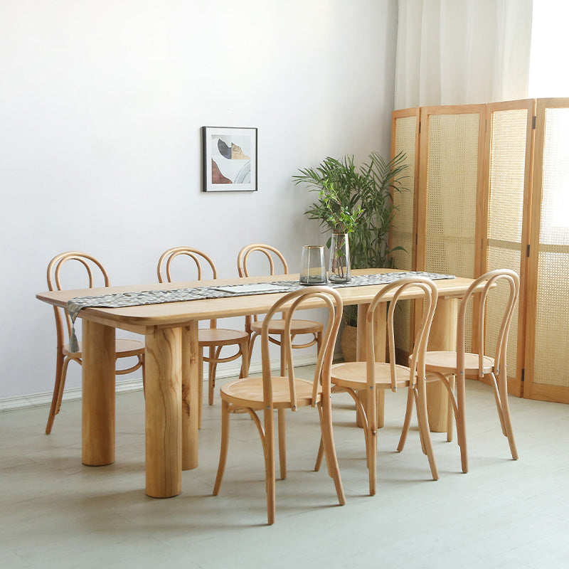Modern 1/2/3/5/7 Pieces Rectangle Dining Set Solid Wood Dining Table with Chairs