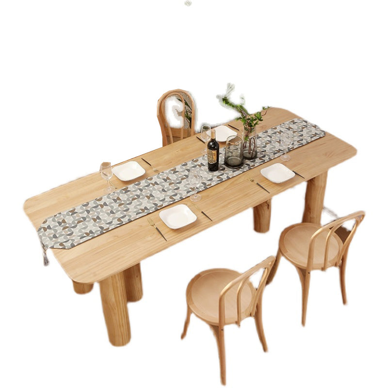 Modern 1/2/3/5/7 Pieces Rectangle Dining Set Solid Wood Dining Table with Chairs