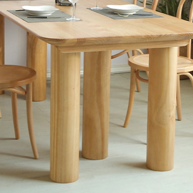 Modern 1/2/3/5/7 Pieces Rectangle Dining Set Solid Wood Dining Table with Chairs
