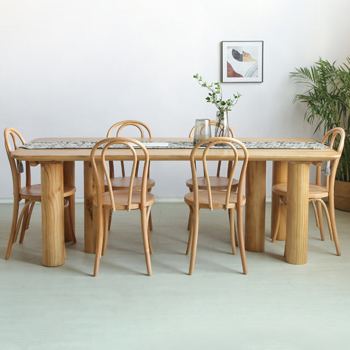 Modern 1/2/3/5/7 Pieces Rectangle Dining Set Solid Wood Dining Table with Chairs