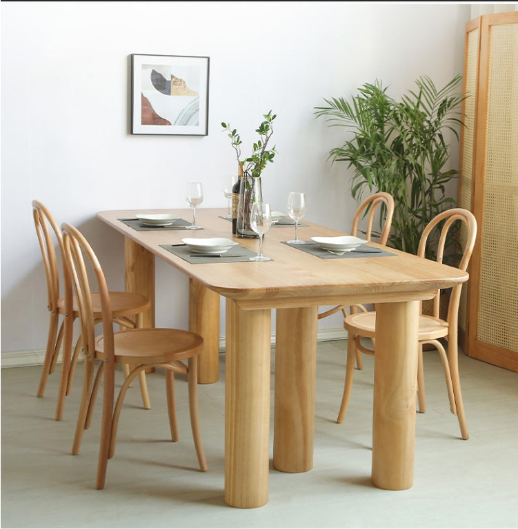 Modern 1/2/3/5/7 Pieces Rectangle Dining Set Solid Wood Dining Table with Chairs