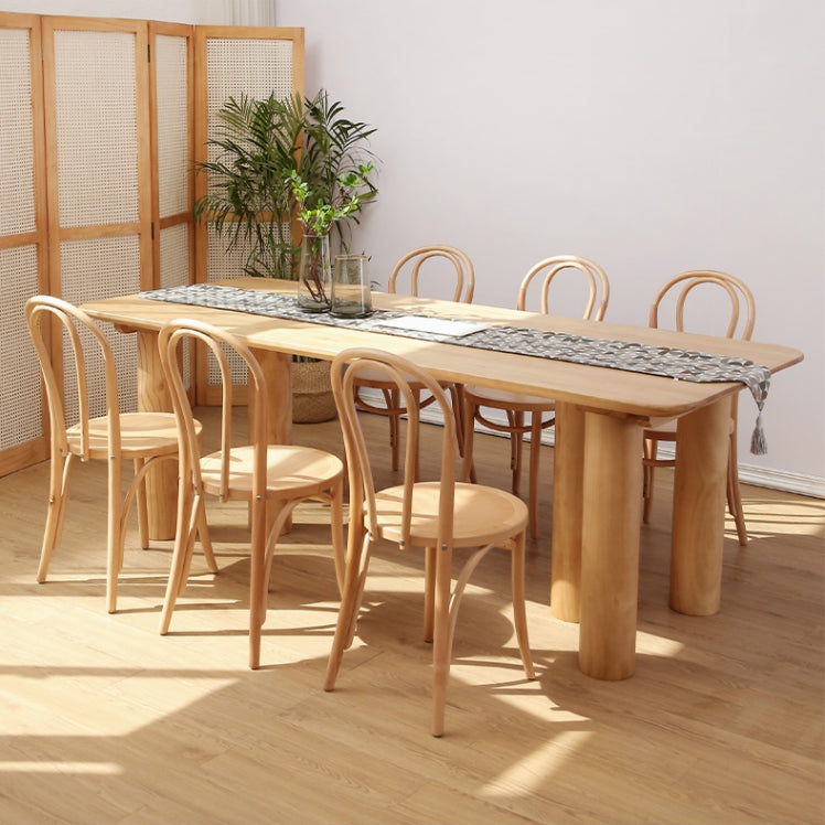 Modern 1/2/3/5/7 Pieces Rectangle Dining Set Solid Wood Dining Table with Chairs