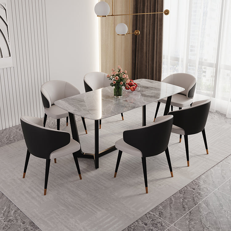 1/5/6/7 Pieces Sintered Stone Dining Table Set Rectangular Dining Room Table