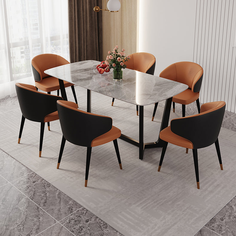 1/5/6/7 Pieces Sintered Stone Dining Table Set Rectangular Dining Room Table
