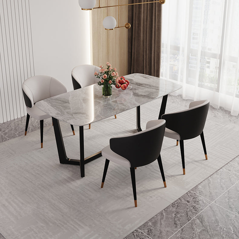 1/5/6/7 Pieces Sintered Stone Dining Table Set Rectangular Dining Room Table