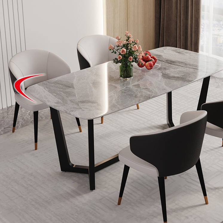 1/5/6/7 Pieces Sintered Stone Dining Table Set Rectangular Dining Room Table