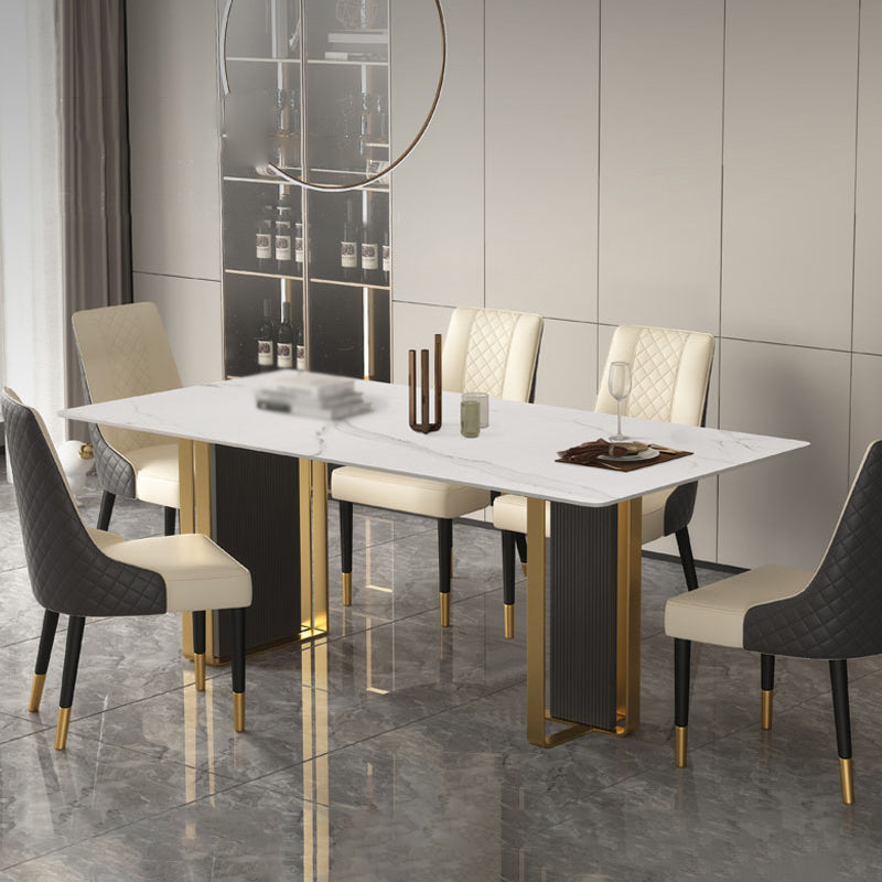 1/4/5/6/7 Pieces Dining Chairs Set  White Sintered Stone Dining Table Set for Home Use