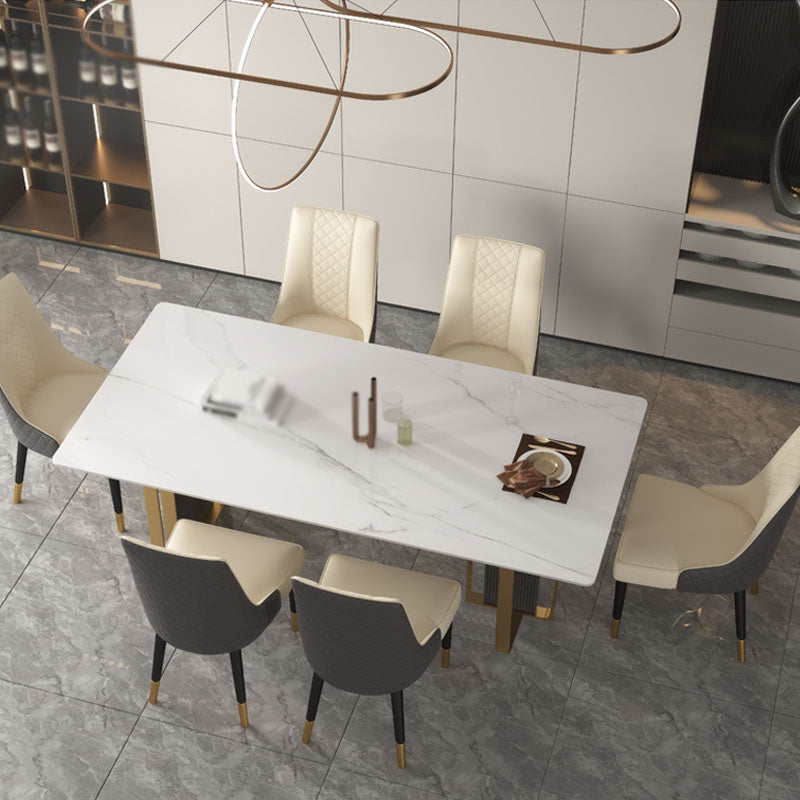 1/4/5/6/7 Pieces Dining Chairs Set  White Sintered Stone Dining Table Set for Home Use