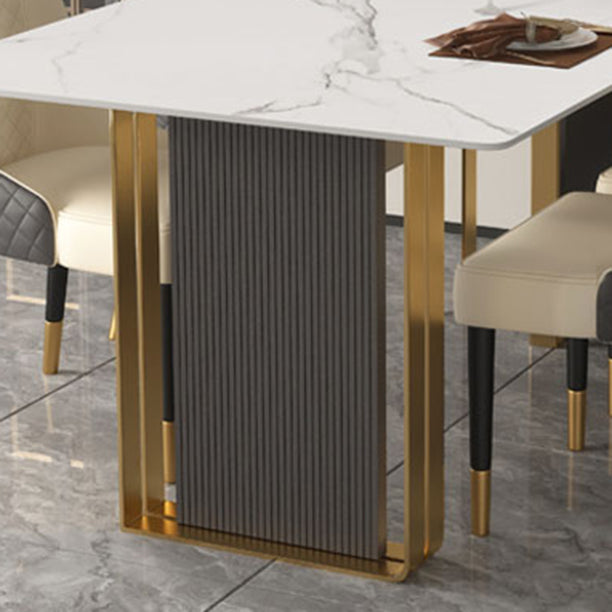 1/4/5/6/7 Pieces Dining Chairs Set  White Sintered Stone Dining Table Set for Home Use