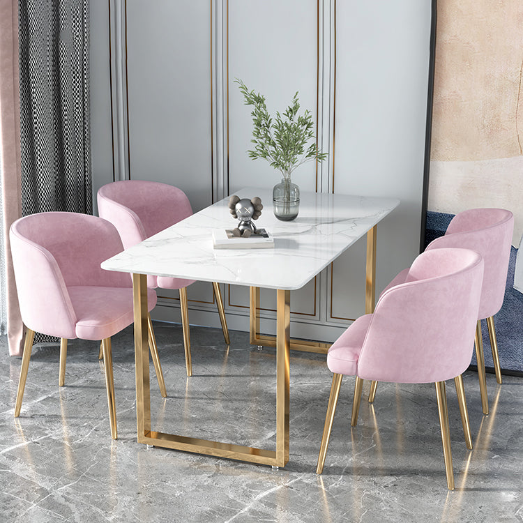 Glam 1/2/5 Pieces Dining Set Rectangle Stone Dining Table for Dining Room